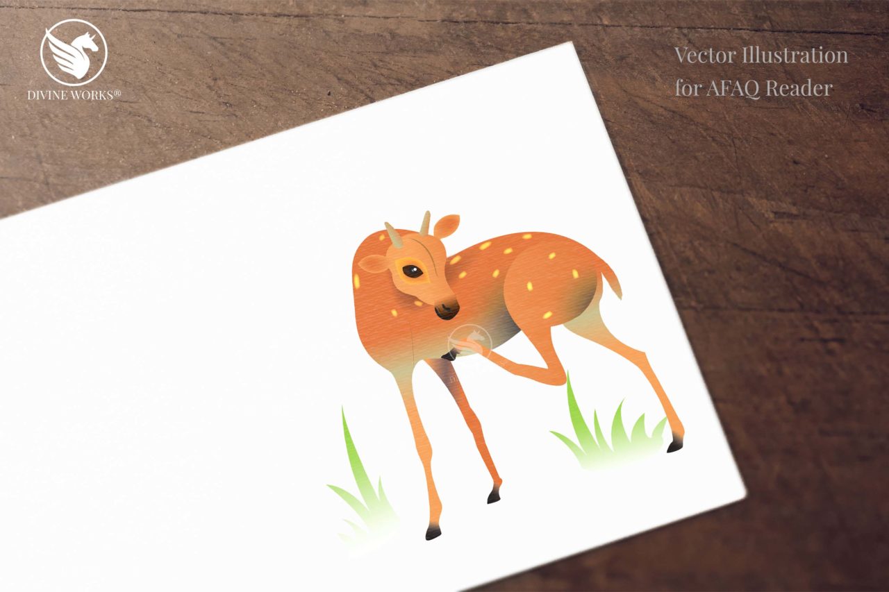 Deer - digital raster illustration