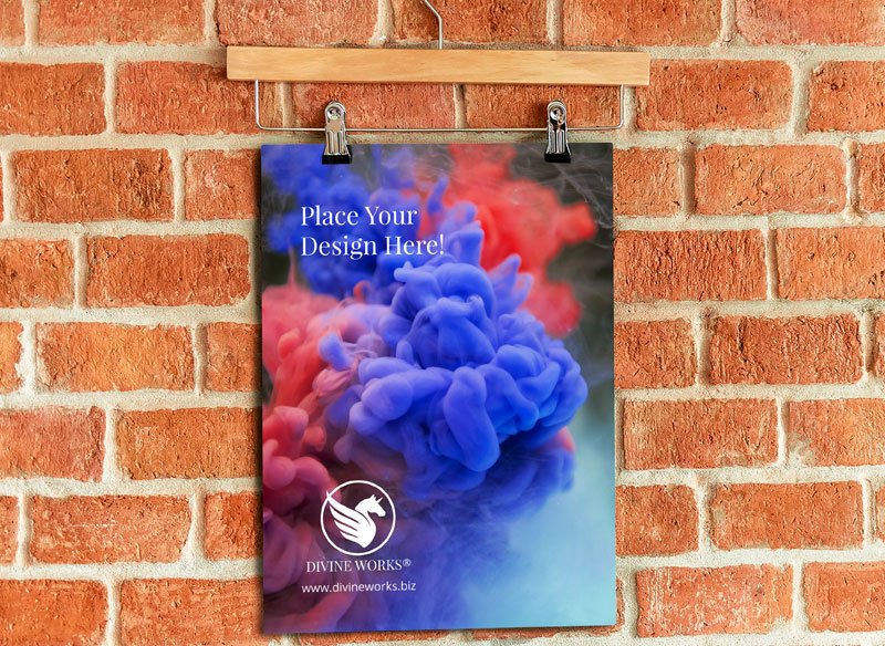 Free Hanging On Wall Poster Mockup