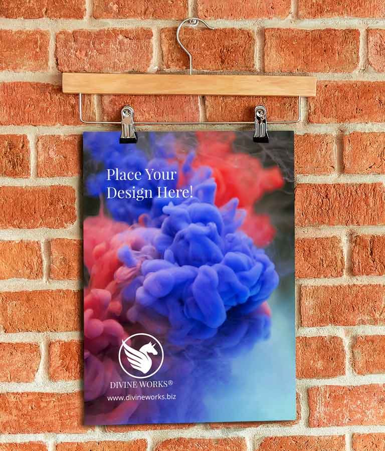Free Hanging On Wall Poster Mockup
