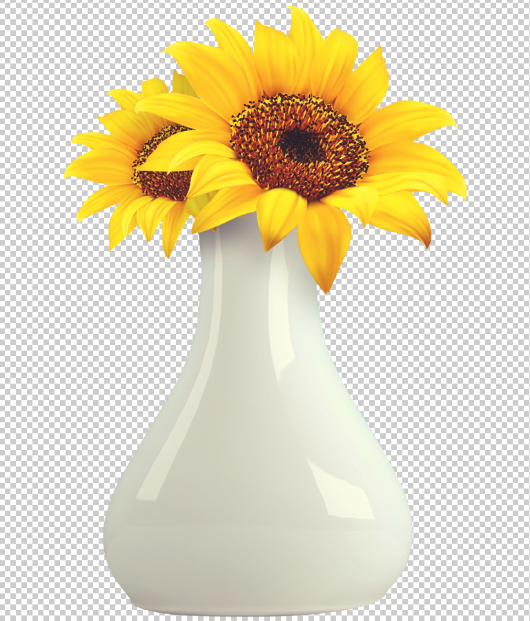 Transparent Sunflower Vase Png