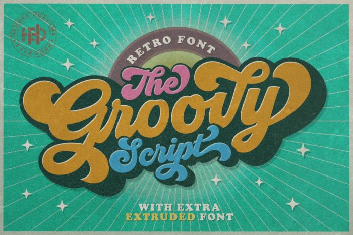 Typography Design with Groovy Retro Font