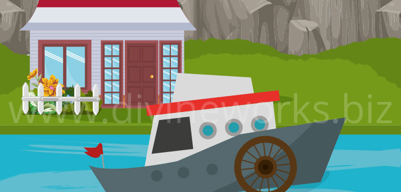 Download Free River House Vector Art by Divine Works