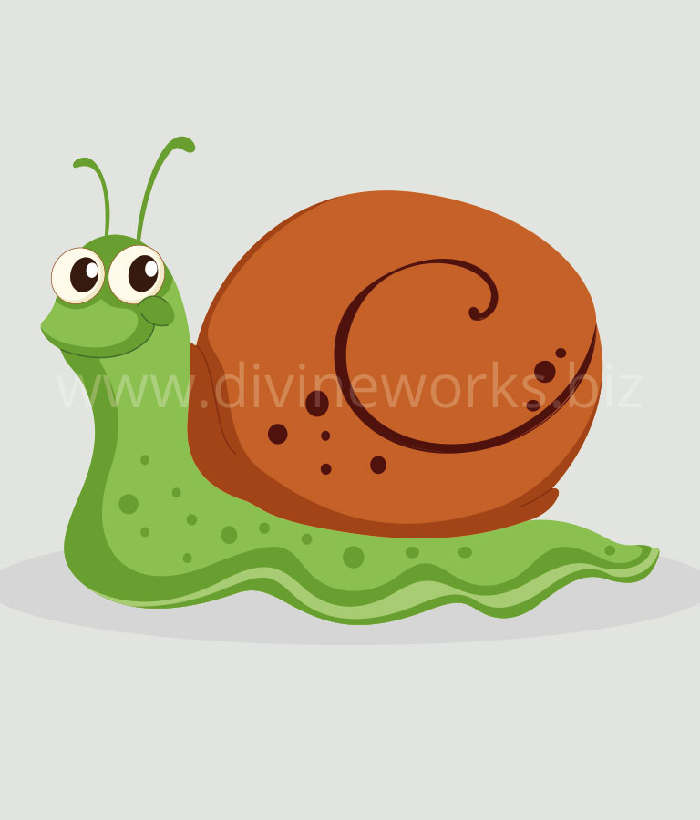 Snail Cartoon Character Vector