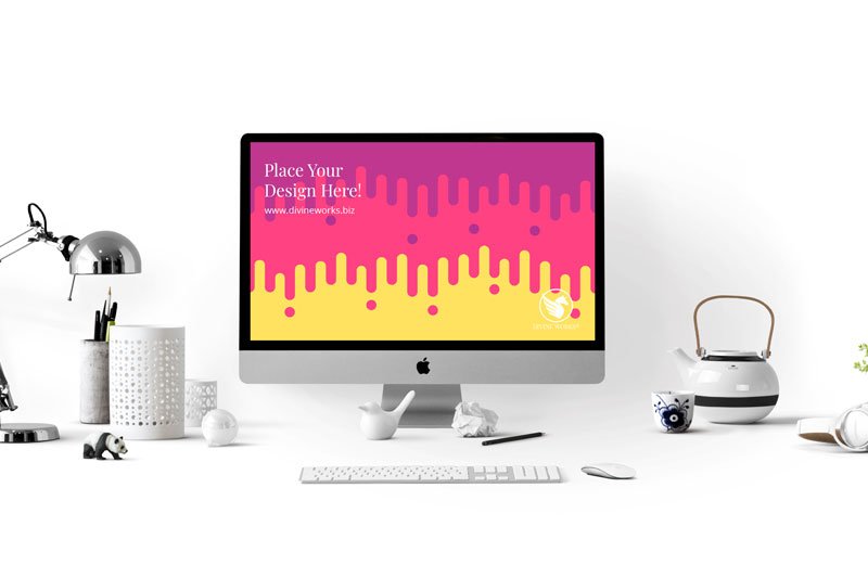 Download Free Apple iMac Mockup PSD by Divine Works