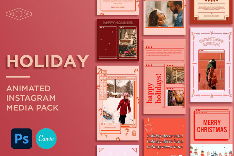 Holiday IG Kit in PSD & CANVA