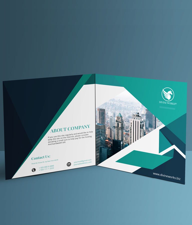 Download Free Square Bi-Fold Brochure Mockup File