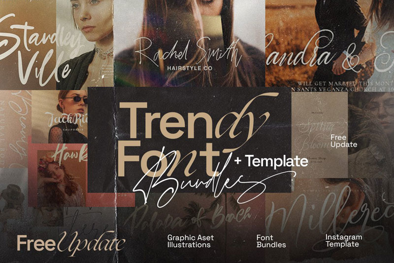 Trendy Font Elegant Bundle + Bonus