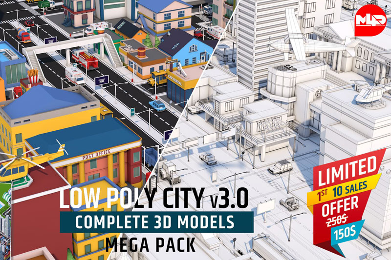 Low Poly City Mega Pack v3.0
