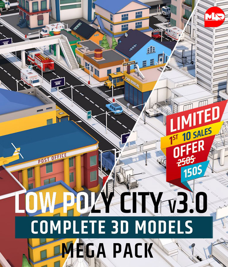 Low Poly City Mega Pack v3.0