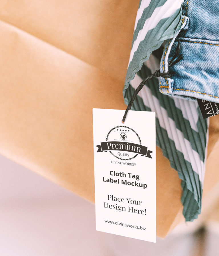 Download Free Clothing Tag Mockup by Divine Works