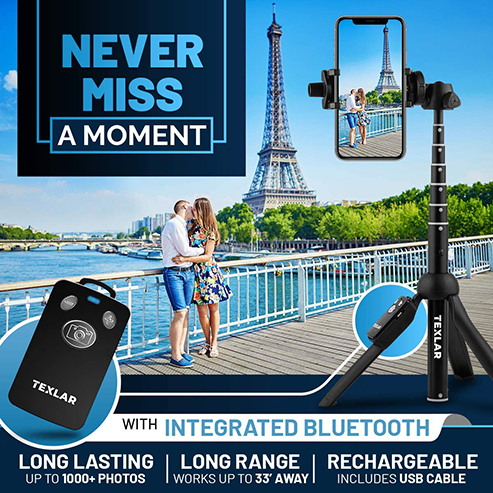 Texlar Selfie Stick Tripod TS48 Pro with Remote