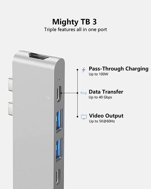 Purgo USB C Hub Adapter Dock for MacBook Air