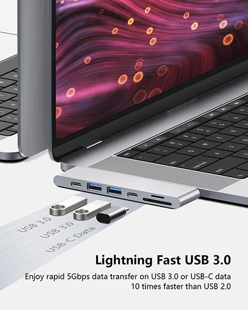 Purgo USB C Hub Adapter Dock for MacBook Air