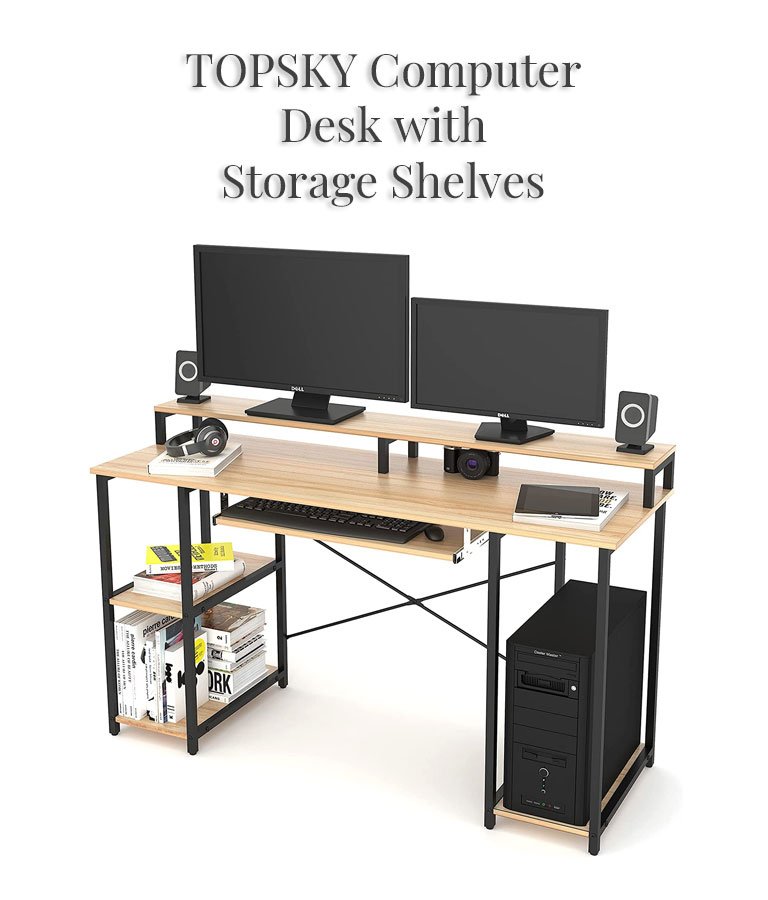 TOPSKY Computer Desk - TOPSKY Computer Desk with Storage Shelves