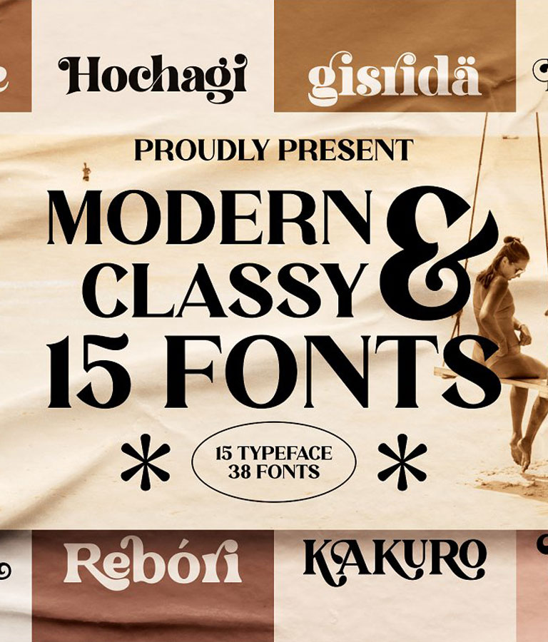 15 Classy & Modern Serif Font Bundle