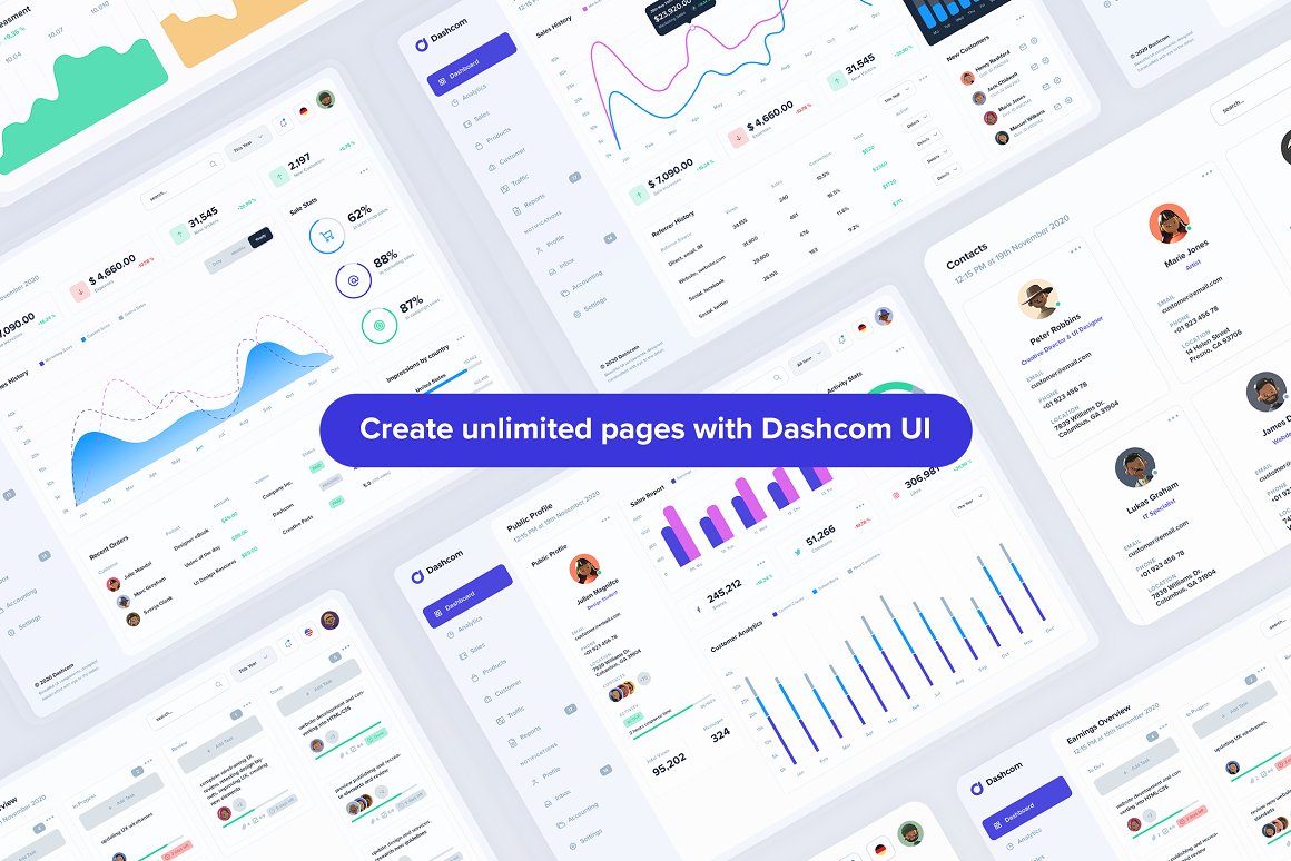 Dashcom - Dashboard UI Kit