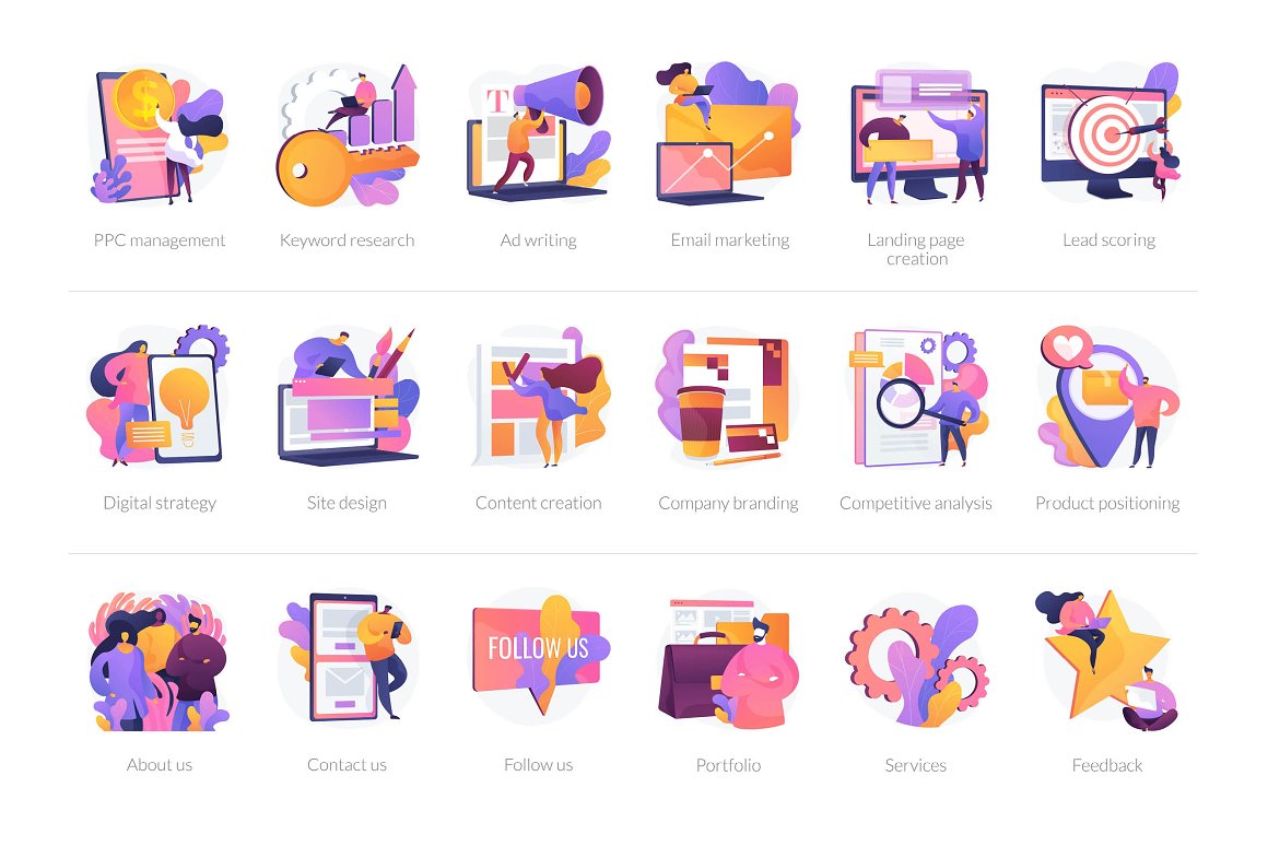 Digital agency illustration pack