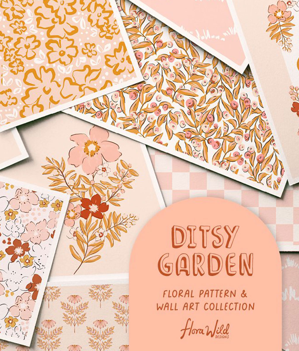 Retro Floral Patterns & Wall Art