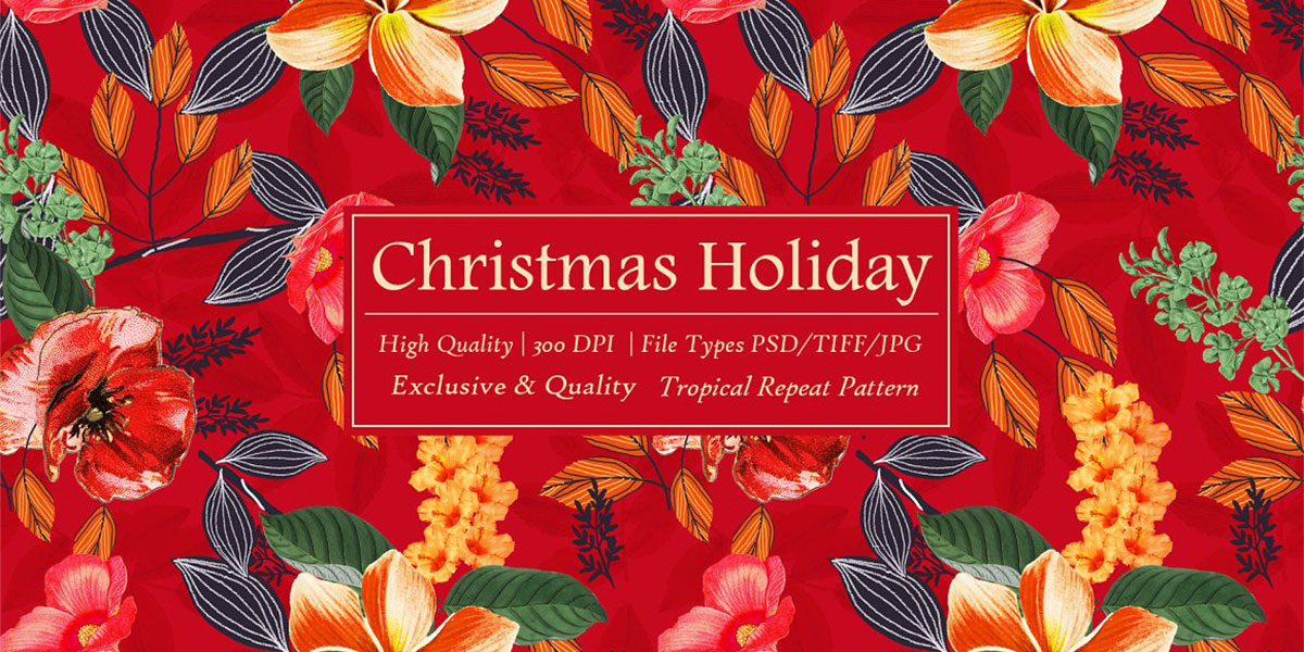 Christmas Holiday Floral Patterns