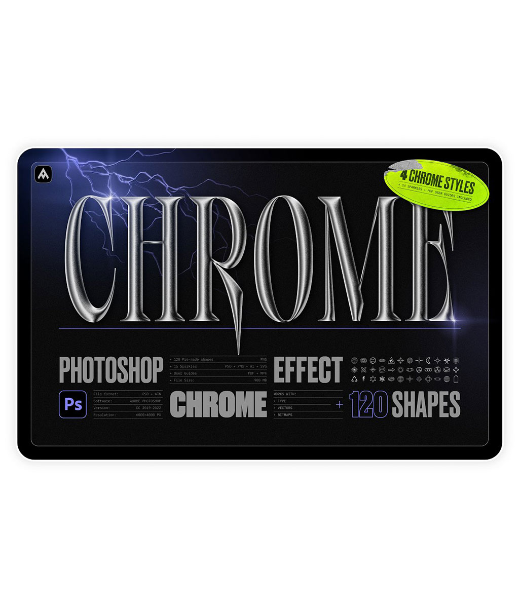 3D Chrome Photoshop Effect