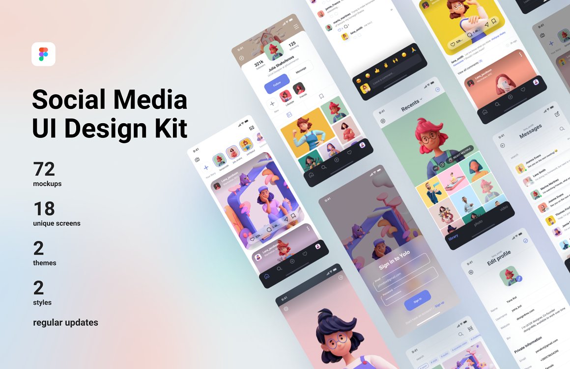 Social Media UI Kit Figma