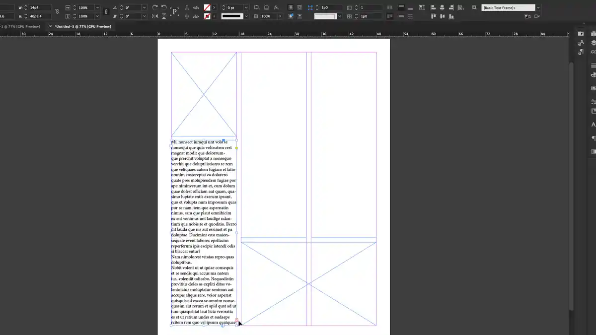 Image and text column filled in InDesign